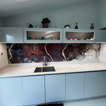 Volcanic Drift – Abstract Printed Splashback – Bespoke - CreoGlass®