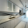 Black & Grey Printed Wave Glass Splashback – Bespoke - CreoGlass®