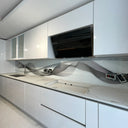 Black & Grey Printed Wave Glass Splashback – Bespoke - CreoGlass®