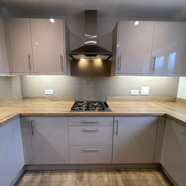 Mink Beige Colour Glass Splashback – Bespoke - CreoGlass®