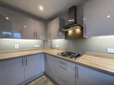 Mink Beige Colour Glass Splashback – Bespoke - CreoGlass®