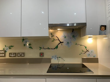 Blossom Branch – Printed Glass Splashback – Bespoke - CreoGlass®