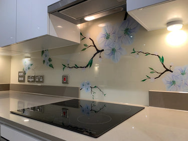 Blossom Branch – Printed Glass Splashback – Bespoke - CreoGlass®