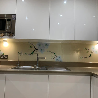 Blossom Branch – Printed Glass Splashback – Bespoke - CreoGlass®