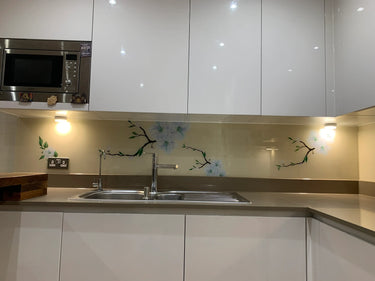 Blossom Branch – Printed Glass Splashback – Bespoke - CreoGlass®