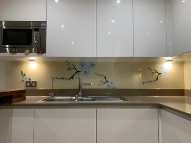 Blossom Branch – Printed Glass Splashback – Bespoke - CreoGlass®