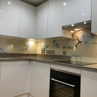 Blossom Branch – Printed Glass Splashback – Bespoke - CreoGlass®