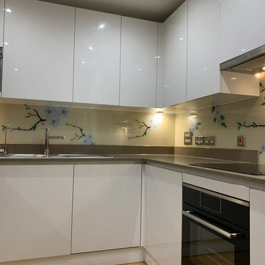 Blossom Branch – Printed Glass Splashback – Bespoke - CreoGlass®
