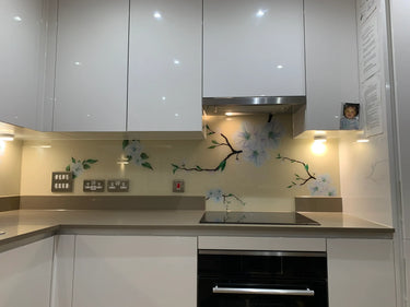Blossom Branch – Printed Glass Splashback – Bespoke - CreoGlass®