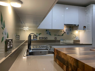 Blossom Branch – Printed Glass Splashback – Bespoke - CreoGlass®