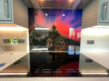 Tropical Sunset – Printed Glass Splashback – Bespoke - CreoGlass®