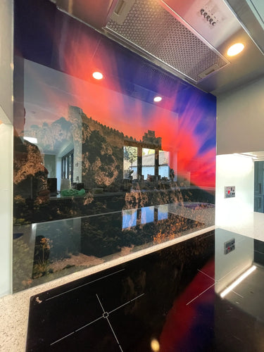 Tropical Sunset – Printed Glass Splashback – Bespoke - CreoGlass®