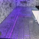 Silver Petal Stencil Glass Splashback – Bespoke - CreoGlass®