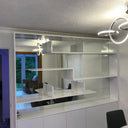 Silver Petal Stencil Glass Splashback – Bespoke - CreoGlass®
