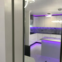Silver Petal Stencil Glass Splashback – Bespoke - CreoGlass®