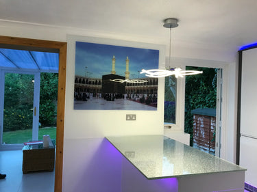 Silver Petal Stencil Glass Splashback – Bespoke - CreoGlass®