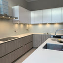 Dove Grey Colour Glass Splashback - Bespoke - CreoGlass®