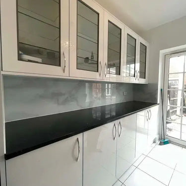 Silver - White Opera Splashback - Bespoke - CreoGlass®