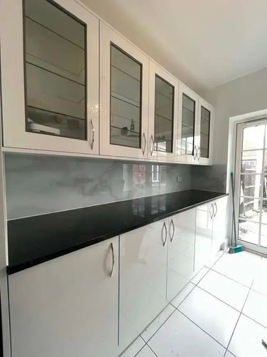 Silver - White Opera Splashback - Bespoke - CreoGlass®