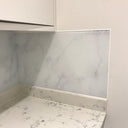 White Marble Printed Glass Splashback – Bespoke - CreoGlass®