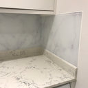 White Marble Printed Glass Splashback – Bespoke - CreoGlass®