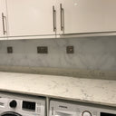 White Marble Printed Glass Splashback – Bespoke - CreoGlass®