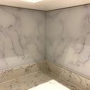 White Marble Printed Glass Splashback – Bespoke - CreoGlass®