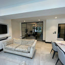 Modern Edge – Double Sliding Glass Door with Two Side Panels – PMF - CreoGlass®