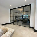 Modern Edge – Double Sliding Glass Door with Two Side Panels – PMF - CreoGlass®
