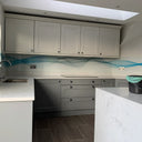 Aqua Printed Wave Glass Splashback - Bespoke - CreoGlass®