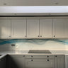 Aqua Printed Wave Glass Splashback - Bespoke - CreoGlass®