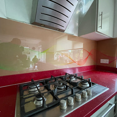 Spectrum Flow Printed Wave Glass Splashback - Bespoke - CreoGlass®