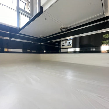 Black - Mirror Striped Splashback - Bespoke - CreoGlass®