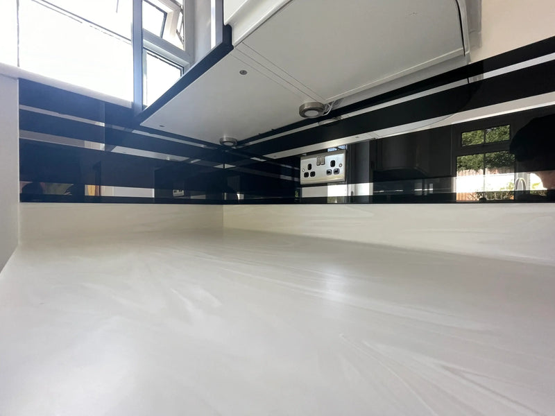 Black - Mirror Striped Splashback - Bespoke - CreoGlass®