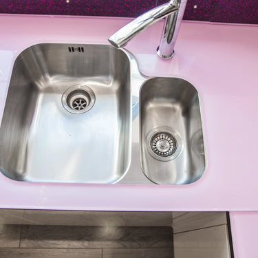 Pure Pink 10mm Glossy Glass Worktop - CreoGlass®