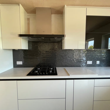 Black Slate - Kiln Splashback - Bespoke - CreoGlass®