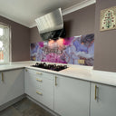 “Sophia” – Amethyst Rose – Liquid Ink Glass Splashback – Bespoke - CreoGlass®