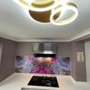 “Sophia” – Amethyst Rose – Liquid Ink Glass Splashback – Bespoke - CreoGlass®