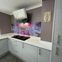 “Sophia” – Amethyst Rose – Liquid Ink Glass Splashback – Bespoke - CreoGlass®
