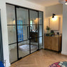 Studio Grid – Double Hinged Glass Door with 2 side panels, Handle and Frame – internal steel and glass door, photo 3