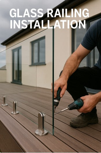 Glass railing installation process and methods