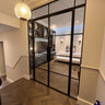 Loft Grid – Double Hinged Glass Door with 2 side panels, Latch and Frame – internal steel and glass door, photo 2