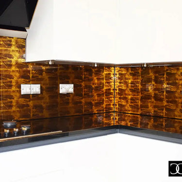Amber Marble - Italian Splashback - Bespoke - CreoGlass®