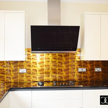 Amber Marble - Italian Splashback - Bespoke - CreoGlass®