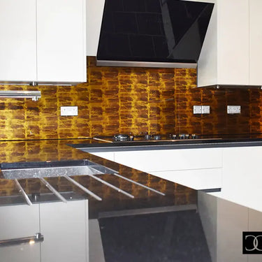 Amber Marble - Italian Splashback - Bespoke - CreoGlass®