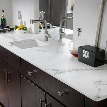 White Marble 10mm Kairos Dekton Worktop - CreoGlass®