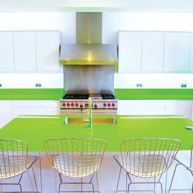 Lime Green 10mm Glossy Glass Worktop - CreoGlass®