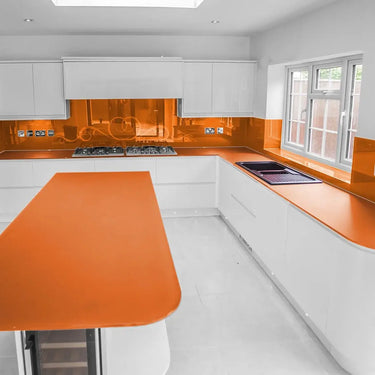 Citrus Spark Plain Colour 10mm Glass Worktop - CreoGlass®