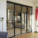 Vista Grid – Double Sliding Glass Door with Two Side Panels – PMF - CreoGlass®