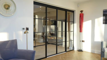Vista Grid – Double Sliding Glass Door with Two Side Panels – PMF - CreoGlass®